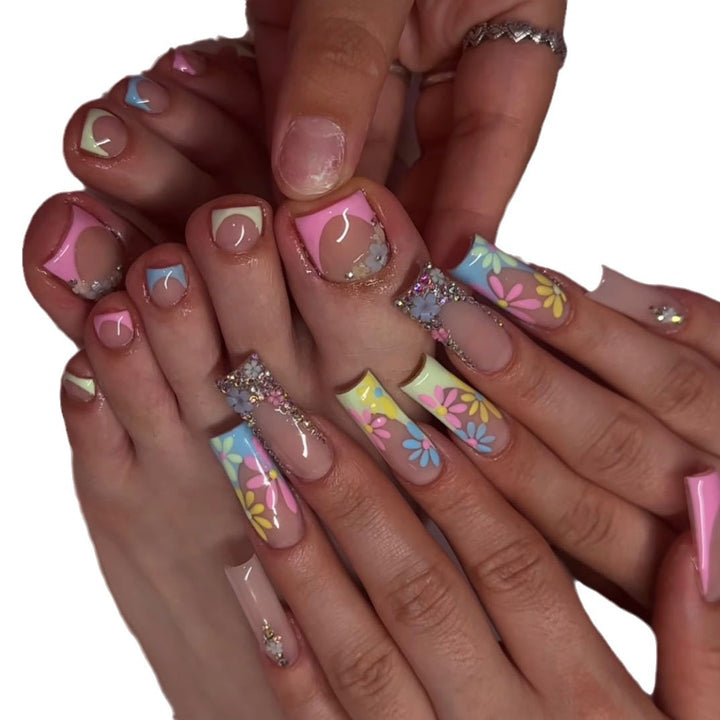 Floral Embellished Press-On Nail Set Kalsten