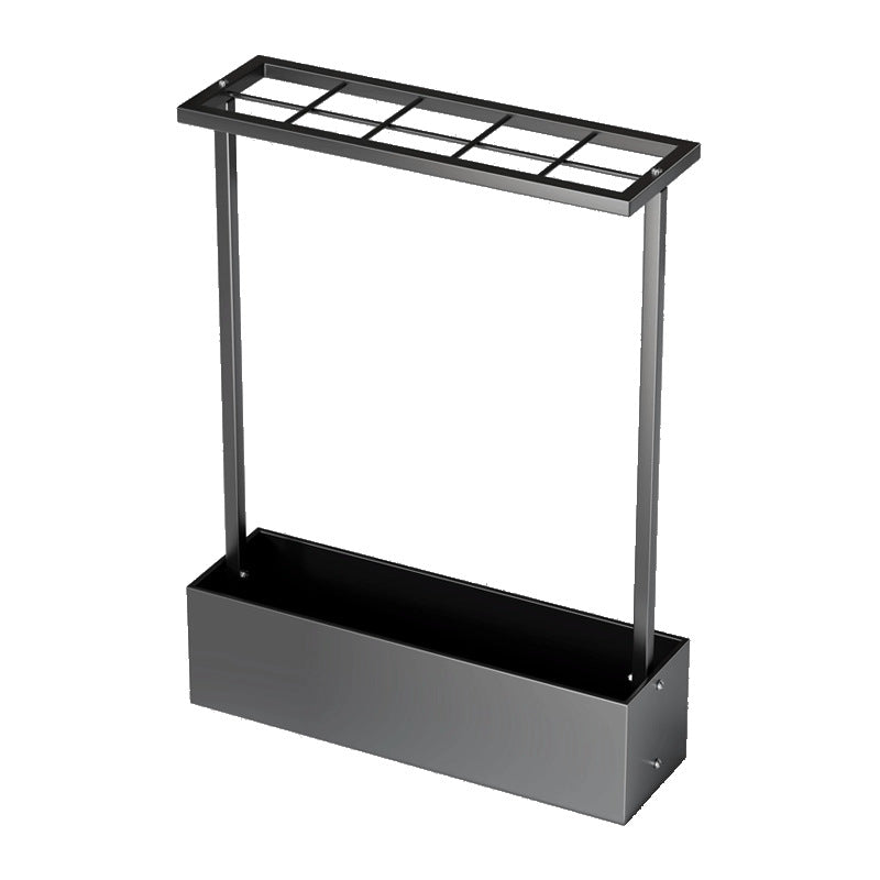 Freestanding Metal Pool Cue Rack with Multi-Slot Top Holder and Weighted Base