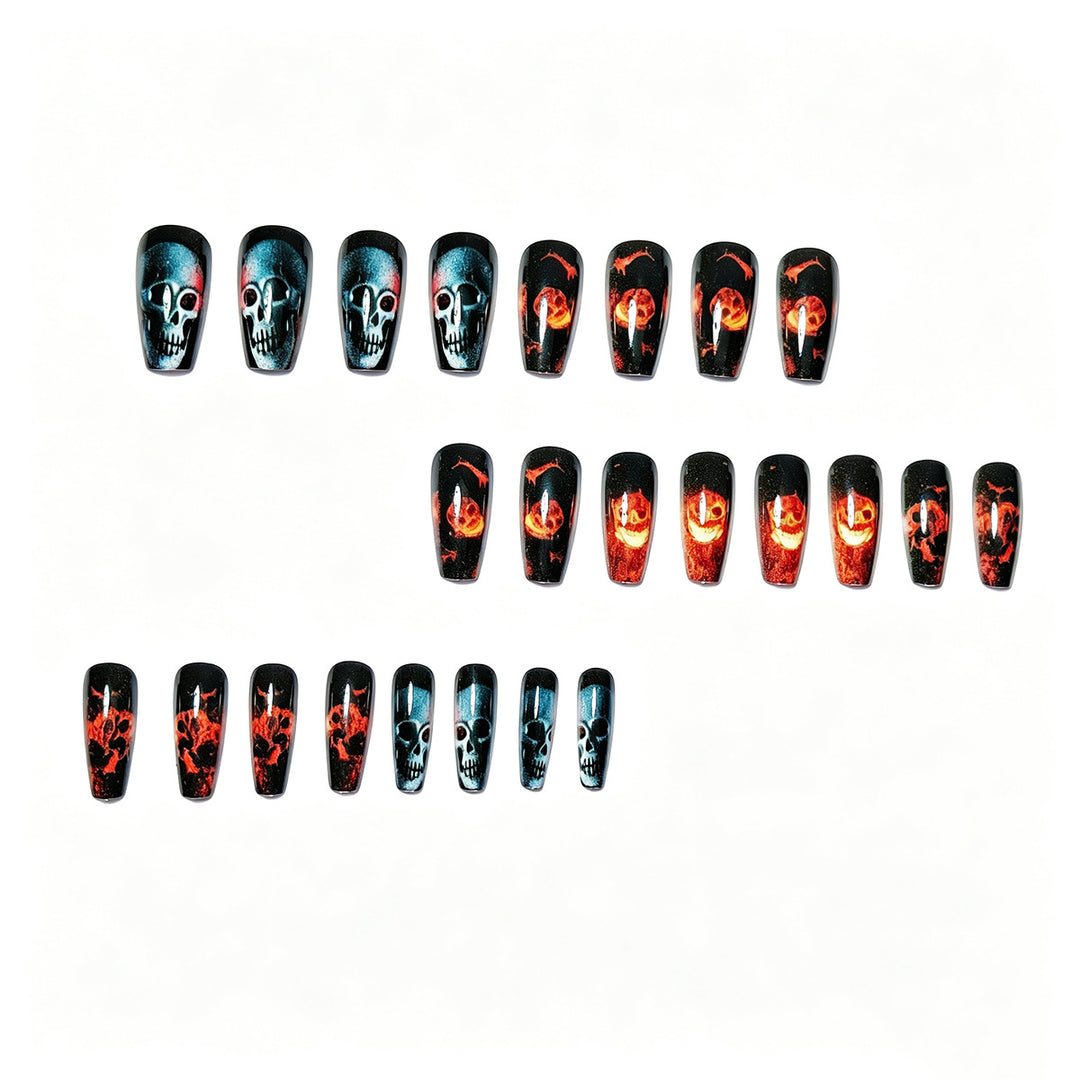 Artistic Skull & Flames Nail Art Designs Kalsten