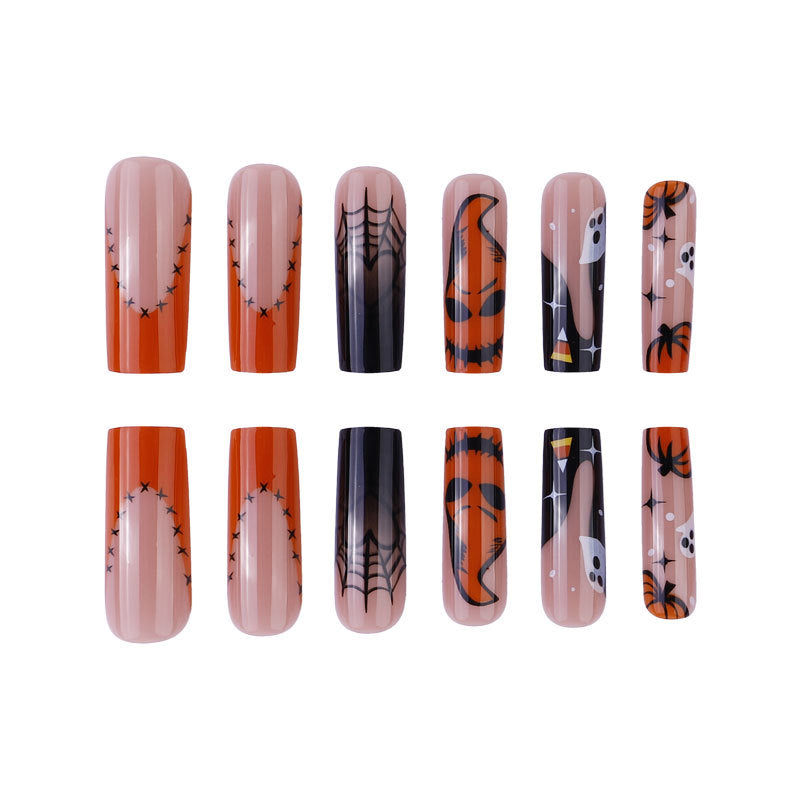 Halloween-Themed Elaborate Press-On Nails