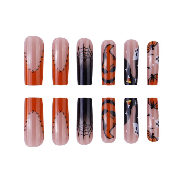 Halloween-Themed Elaborate Press-On Nails