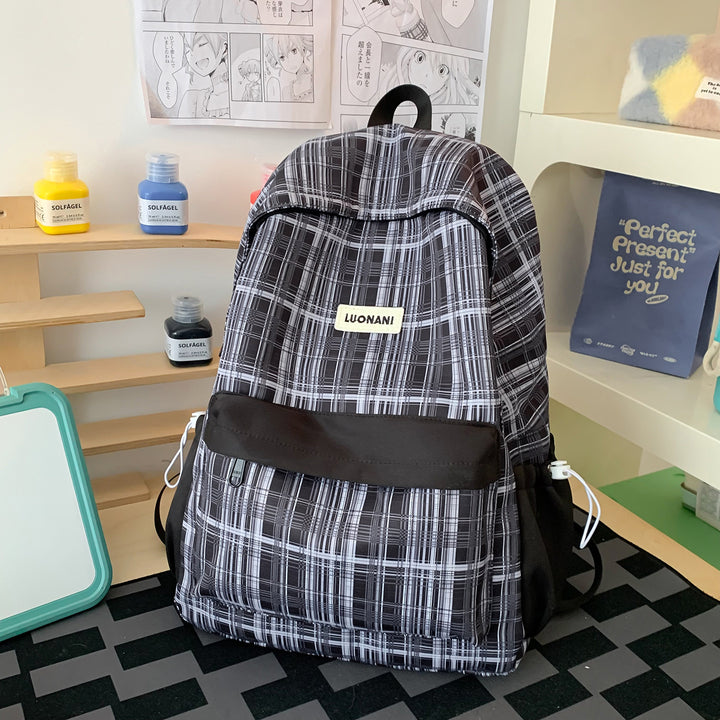 Chic Checked Casual Backpack Kalsten