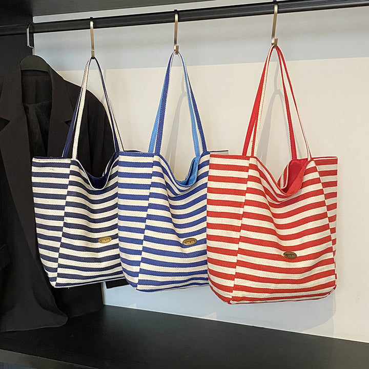 Casual Striped Beach Tote Kalsten