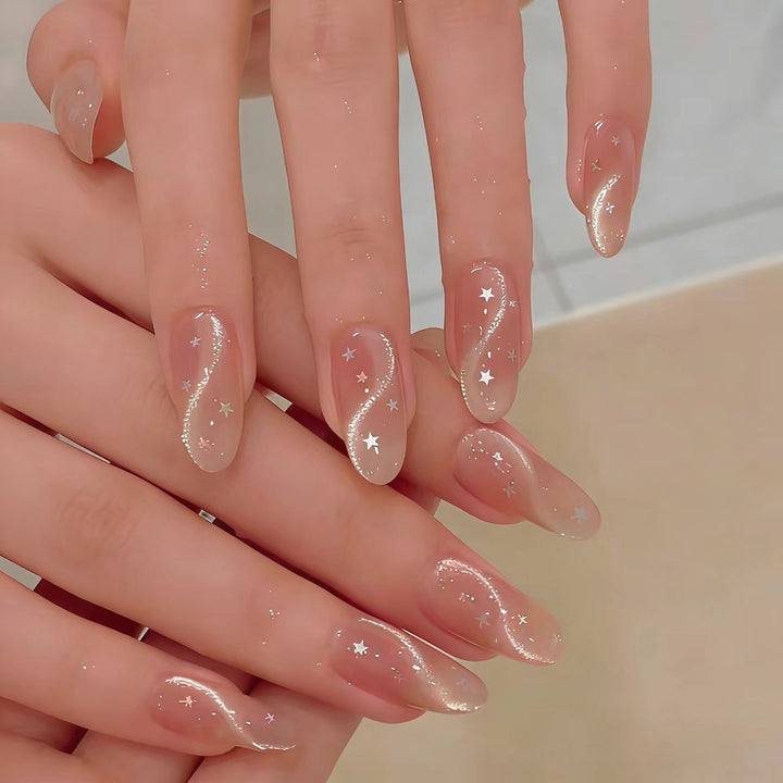 Elegant Starry Nail Art Extensions