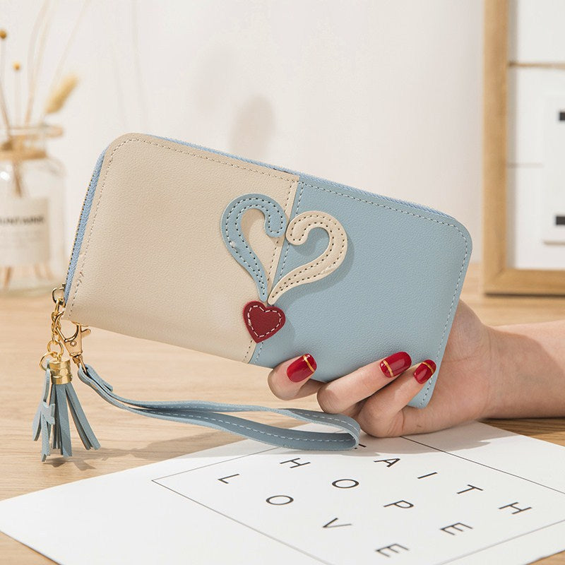 Stylish wallet with heart appliqués Kalsten