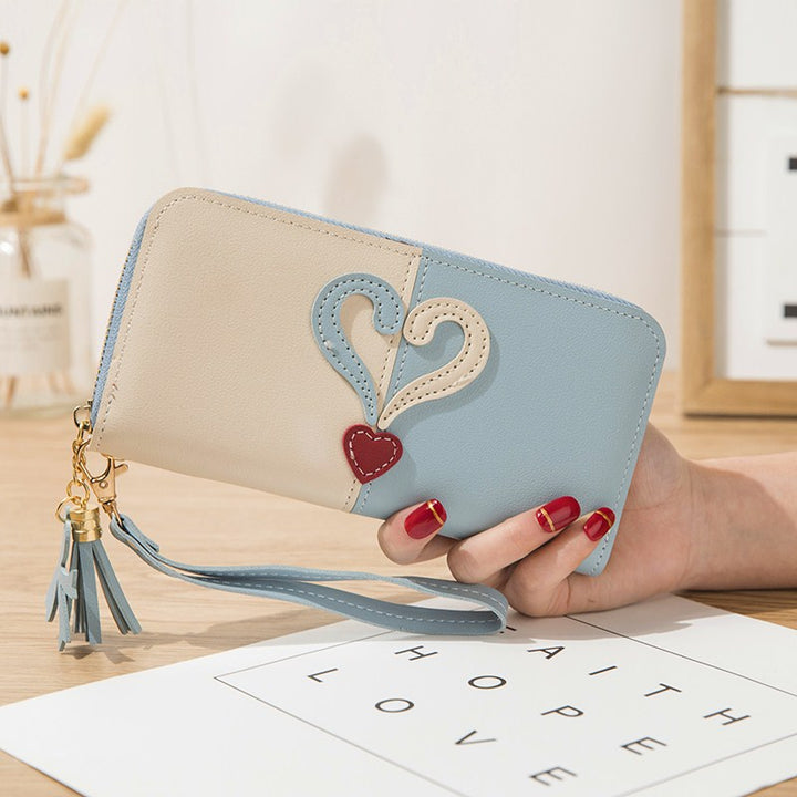 Stylish wallet with heart appliqués Kalsten