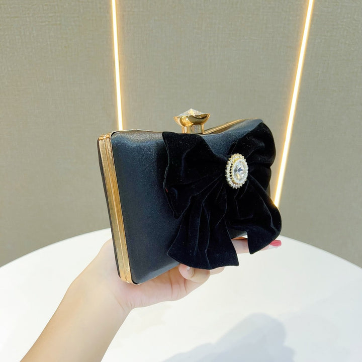 Elegant Bow-Accent Evening Handbag