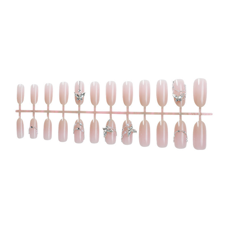 Elegant Stiletto Press-On Nail Art Set with Crystal Accents Kalsten