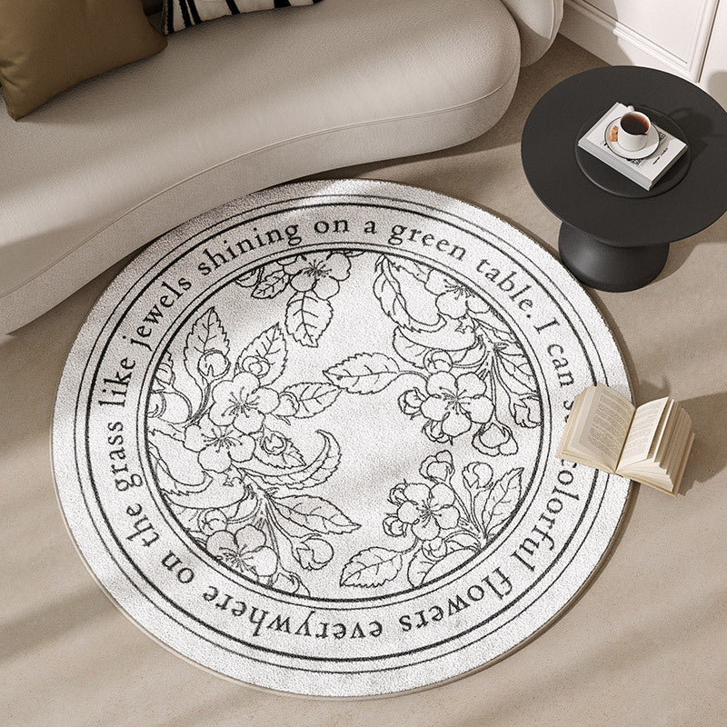 Round Motivational Area Rug Kalsten