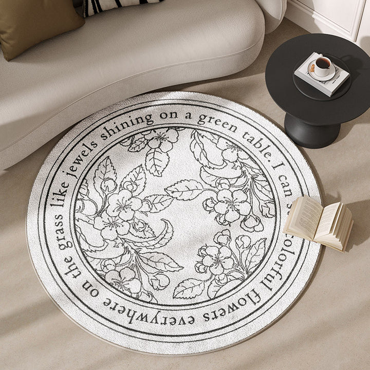 Round Motivational Area Rug Kalsten
