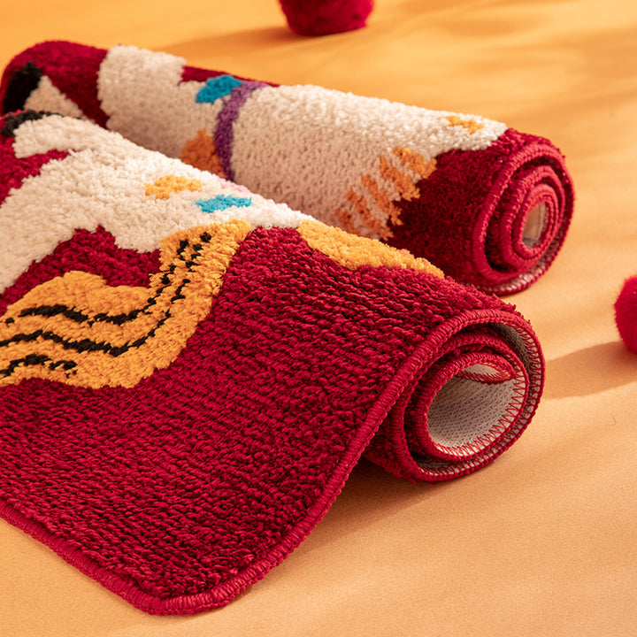 Children's bath mat with playful pony motif, absorbent microfiber, and non-slip bottom
