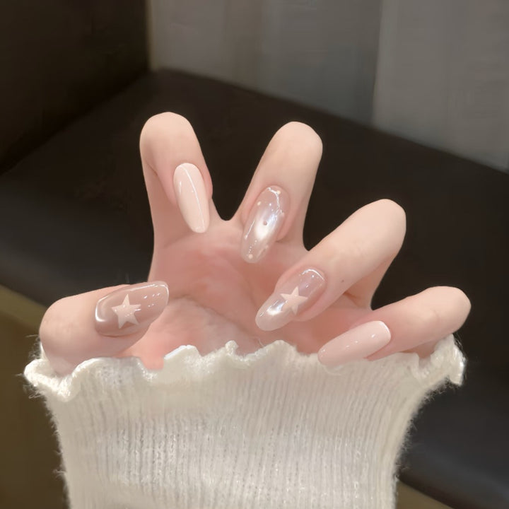 Decorative Press-On Nail Art Set with Star Accents Kalsten