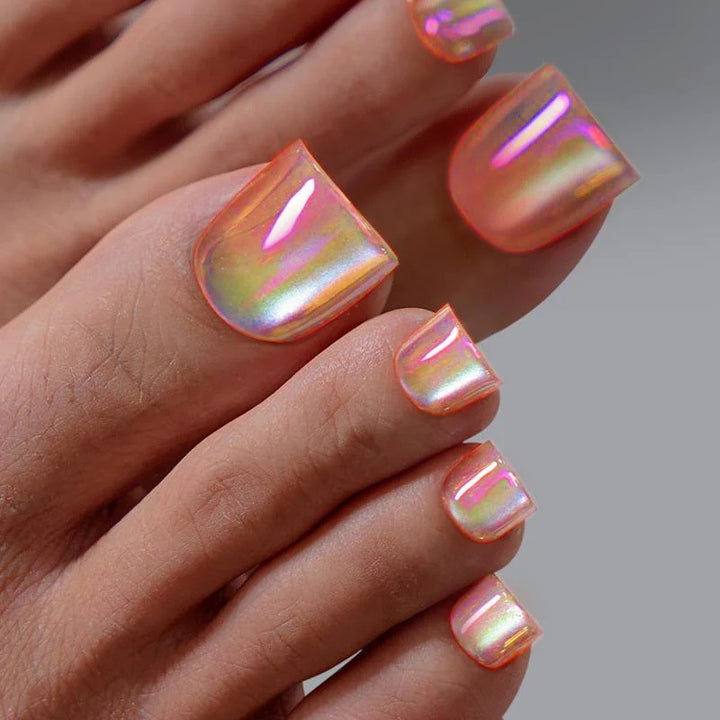 Iridescent Pedicure Press-On Nail Set Kalsten