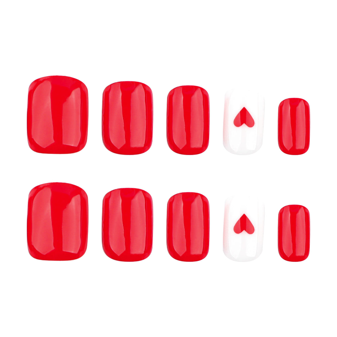 Stylish Heart Design Press-On Nail Set Kalsten