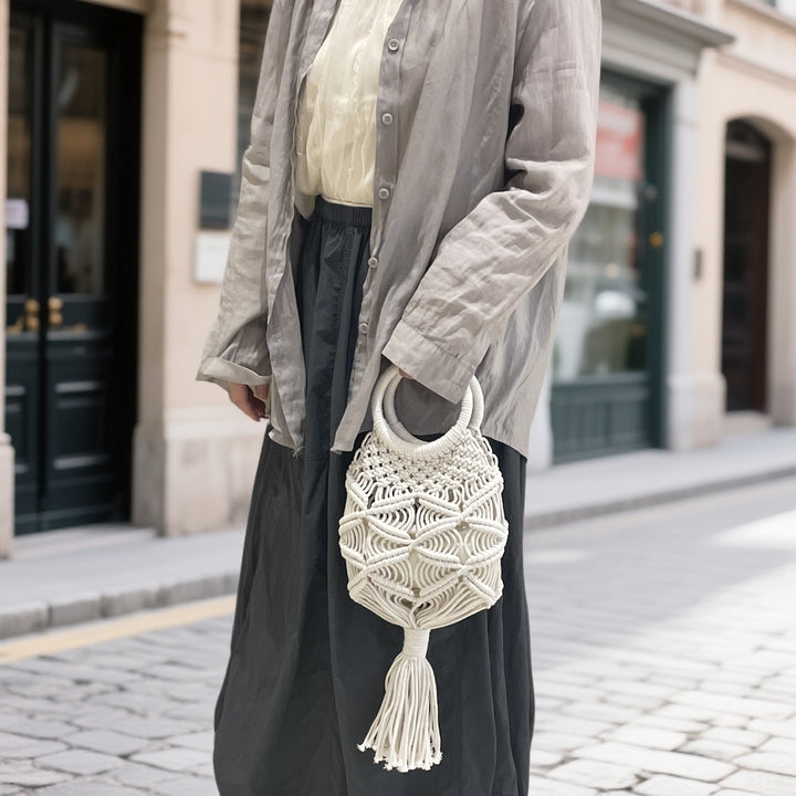 Hand-knotted macramé bag with tassels Kalsten