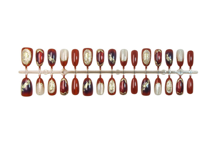 Artificial nail set with floral and glamorous decorations Kalsten