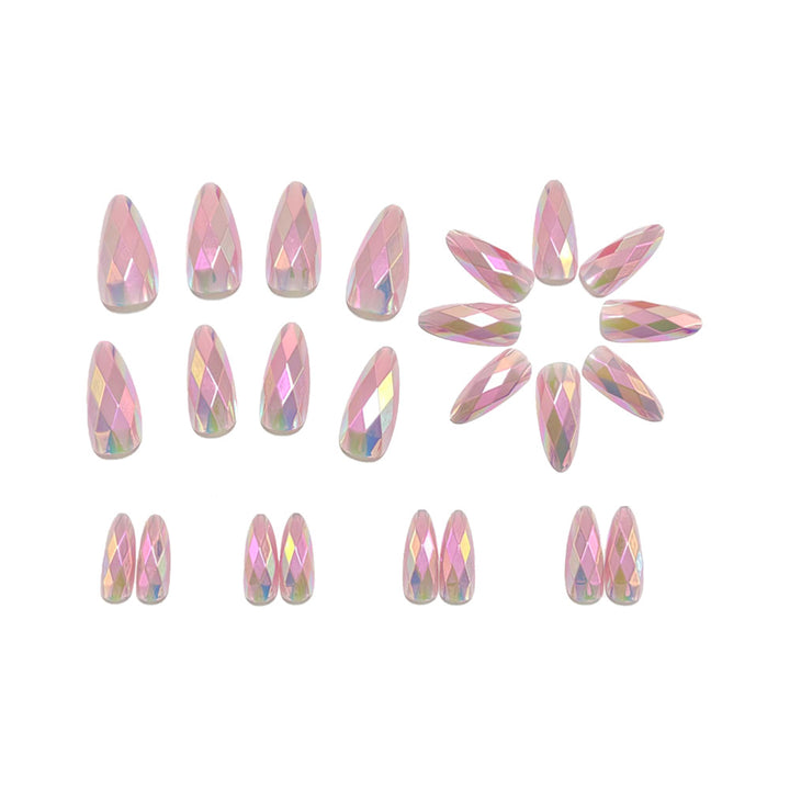 Shiny Artificial Nails in Modern Faceted Design Kalsten