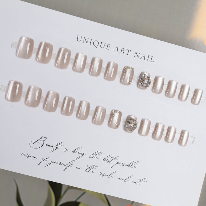 Rhinestone-Embellished Press-On Nail Set