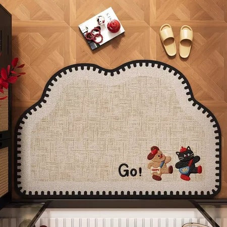 Plush Cat-Themed Bath Mat