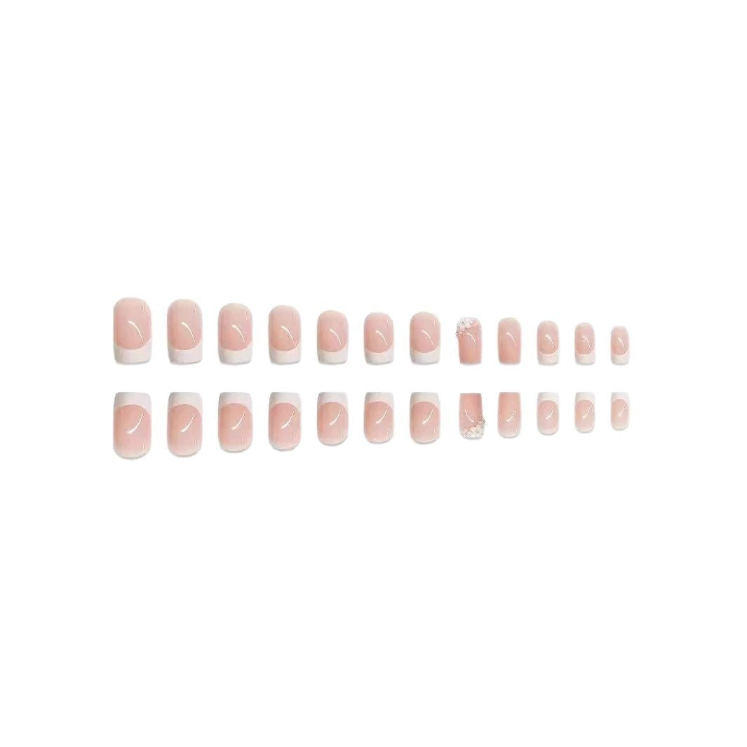 Elegant French Tip Press-On Nail Art Set Kalsten