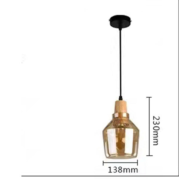 Modern Wood and Glass Pendant Light