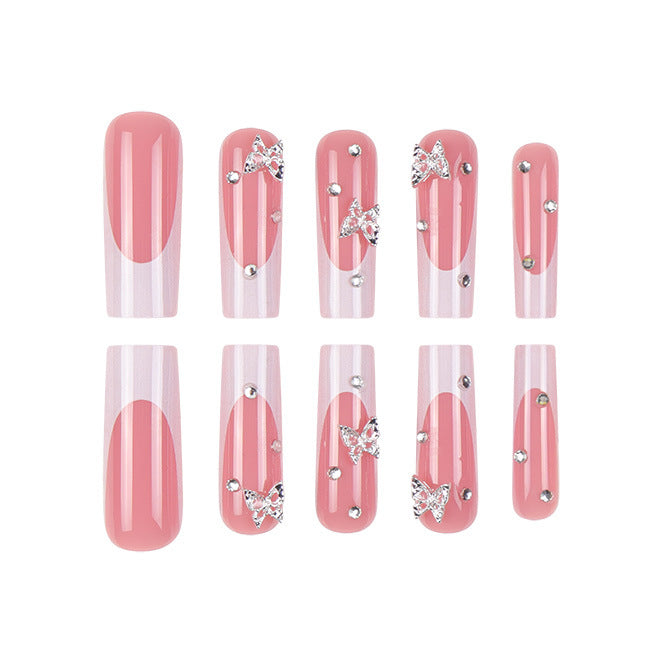 Elegant Butterfly-Embellished Press-On Nails Kalsten