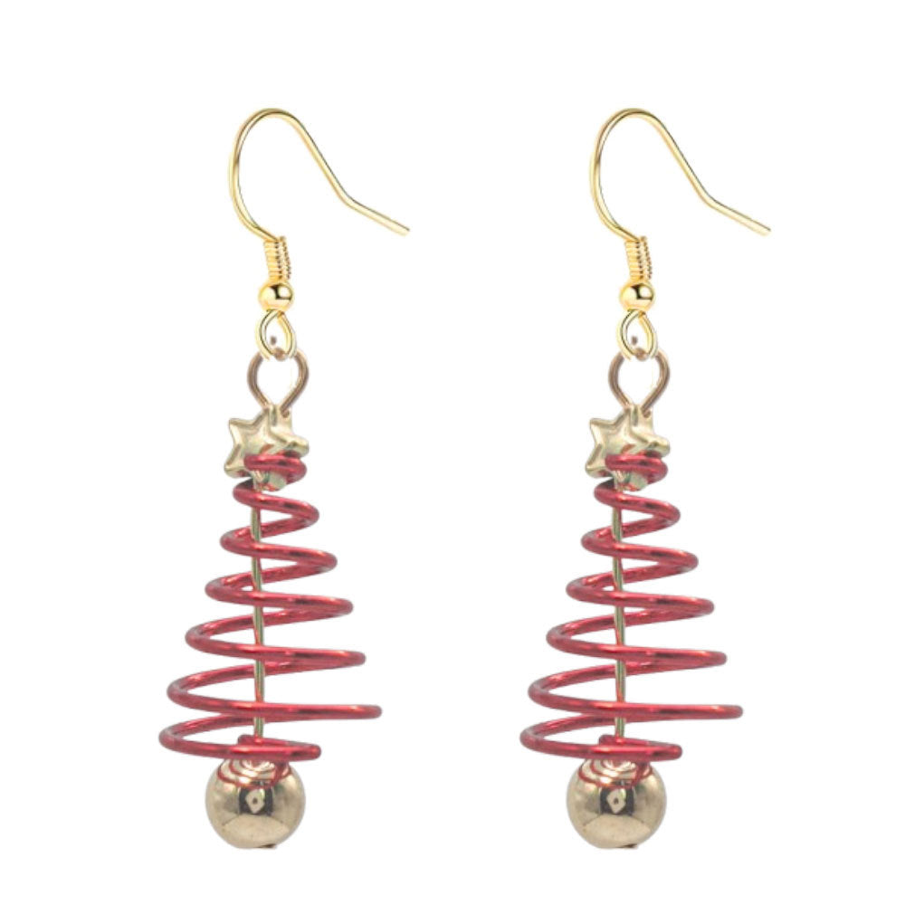 Whimsical Christmas Tree Dangle Earrings Kalsten