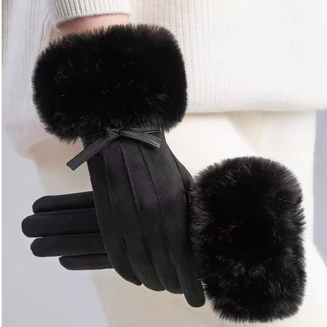 Plush Fur Cuff Gloves Kalsten
