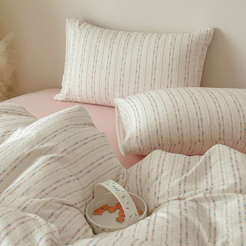 Cotton percale duvet cover and pillowcase set
