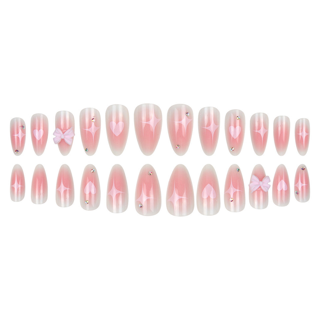 Decorative Bow-Accented Stiletto Press-On Nails Kalsten