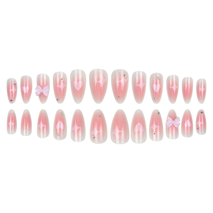 Decorative Bow-Accented Stiletto Press-On Nails Kalsten