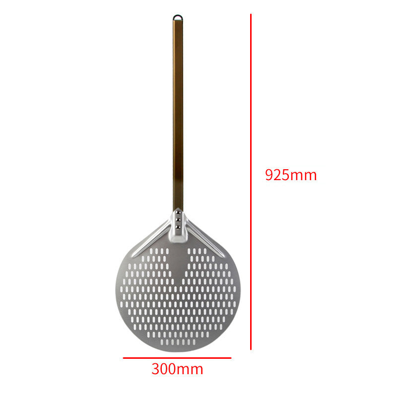 long wooden handled round aluminum pizza peel with reinforced neck Kalsten