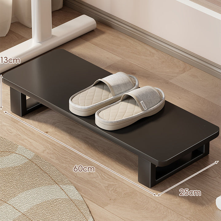 Low Wooden Slipper Platform and Entryway Shoe Shelf Organizer