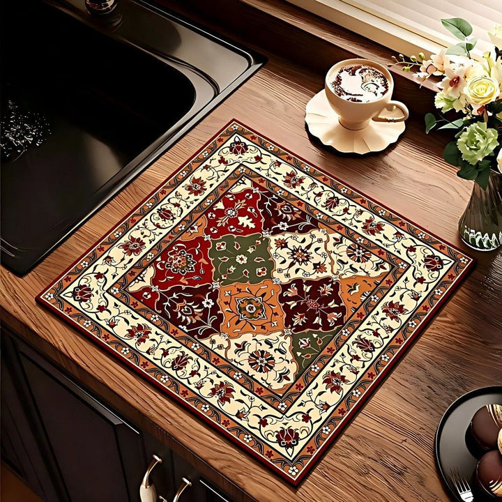 Vintage Floral Pattern Kitchen Mat
