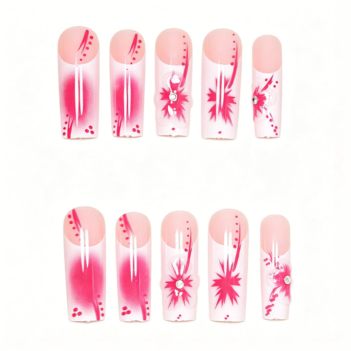 Artistic Floral Stiletto Nail Art Set Kalsten