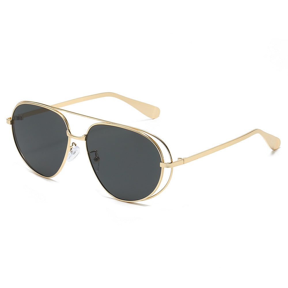 Stylish Aviator Sunglasses with Blue Lenses Kalsten