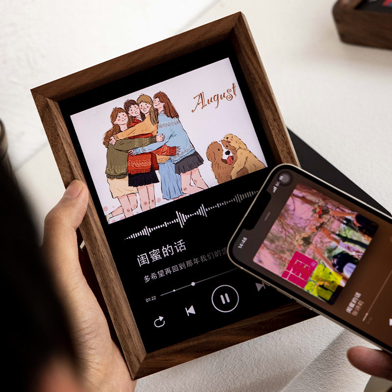 Elegant Wooden Multimedia Display Frame for Home