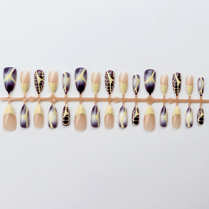 Artistic Patterned Press-On Nail Set