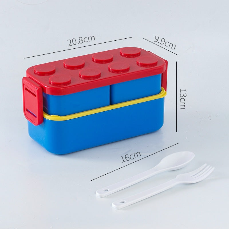 Multi-Compartment Creative LEGO-Inspired Lunch Box