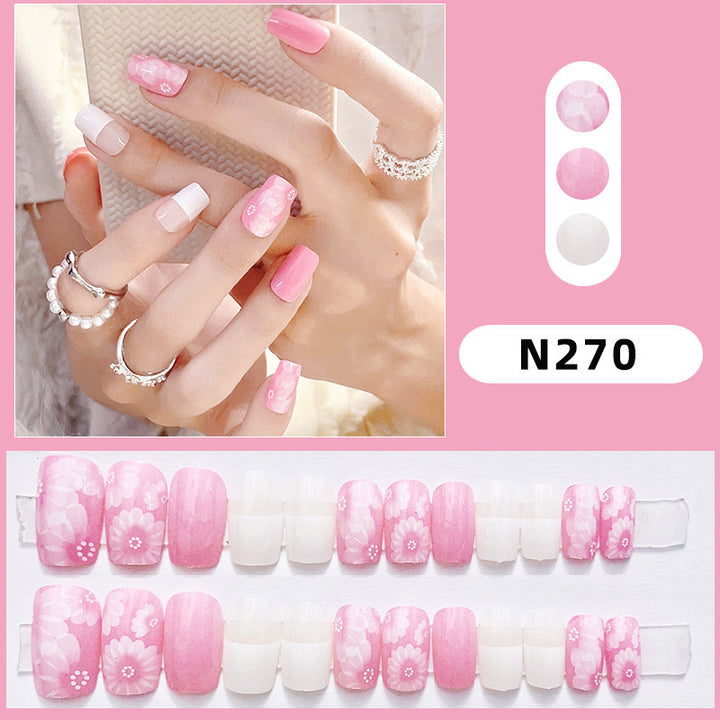Abstract Floral Press-On Nail Set