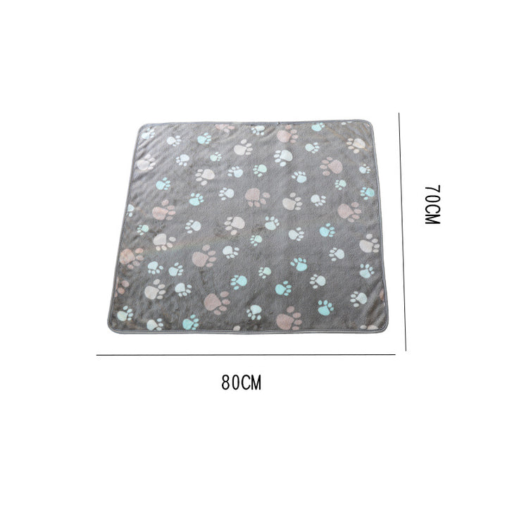 Women's Plush Pet Lounger Mat with Cute Paw Print Kalsten