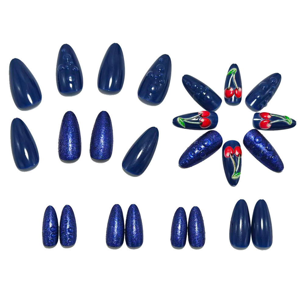 Elegant artificial nails with cherry and water drop design Kalsten