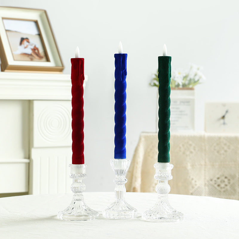 Hand-Poured Ribbed Slow-Burn Dinner Taper Candle Set for Centerpiece Decor