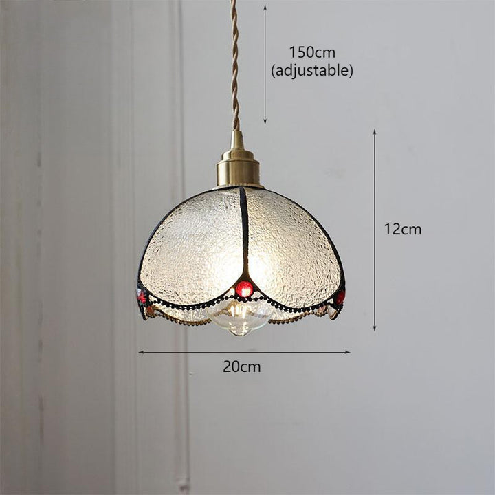 Adjustable Vintage Glass Pendant Light