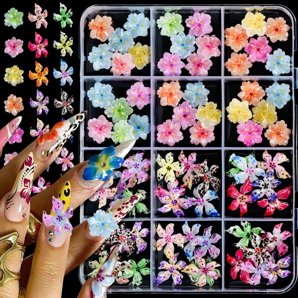 3D Floral Nail Art Charms Set