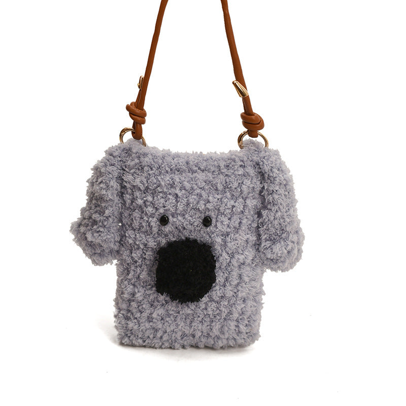 Cute Dog-Themed Plush Crossbody Bag
