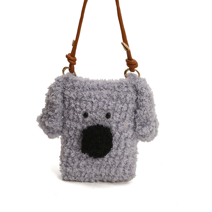 Cute Dog-Themed Plush Crossbody Bag