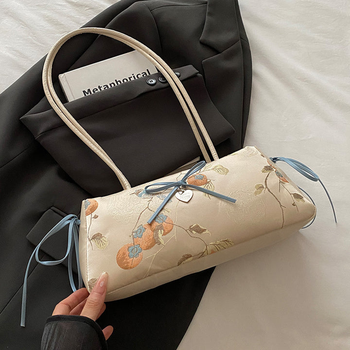 Elegant Floral Embroidered Handbag