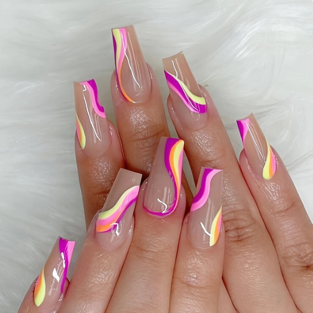 Artistic Wavy Nail Extensions