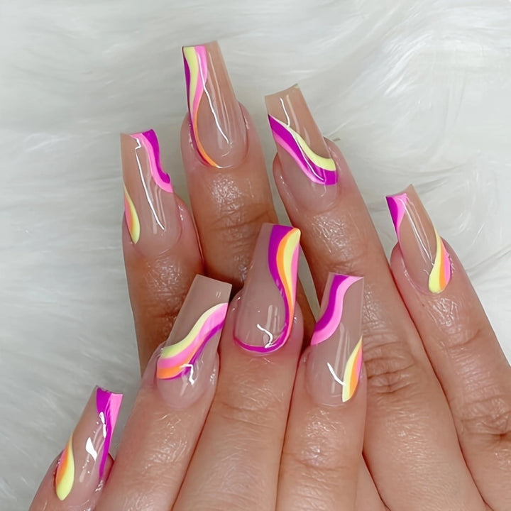Artistic Wavy Nail Extensions